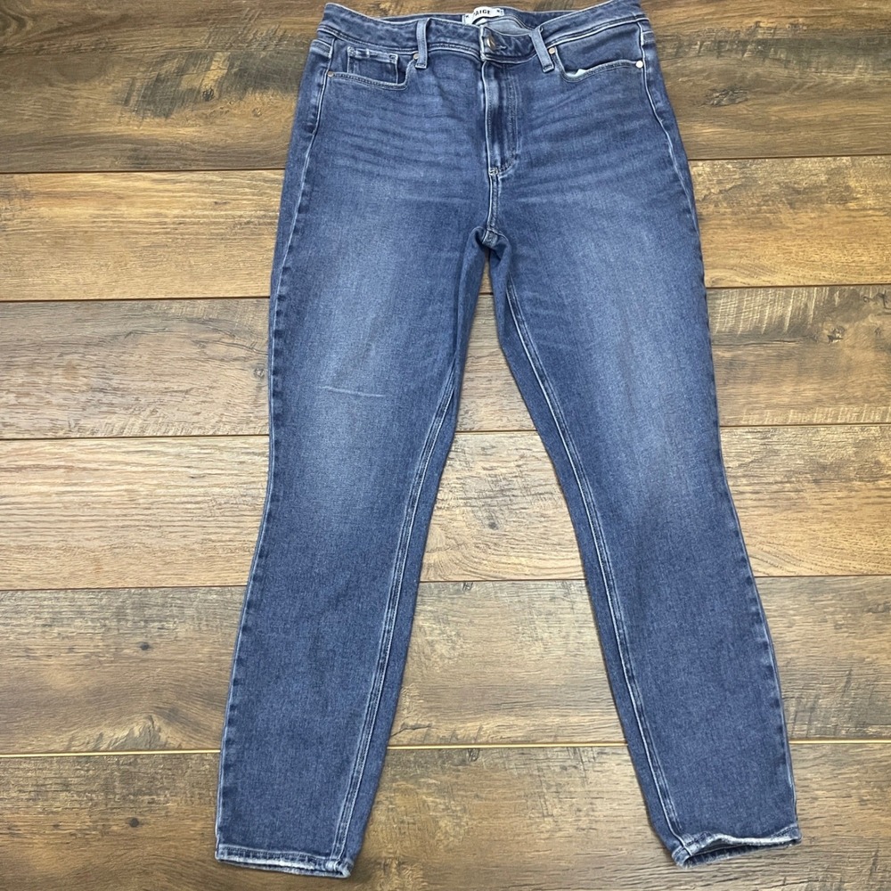 PAIGE Hoxton Ankle High Rise Skinny Jeans Medium Wash Blue Size 31 Minimalist